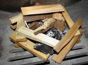Laying a Fire - Kindling set in a grid formation